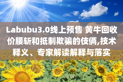 Labubu3.0線上預(yù)售 黃?；厥諆r(jià)腰斬和抵制欺騙的伎倆,技術(shù)釋義、專家解讀解釋與落實(shí)