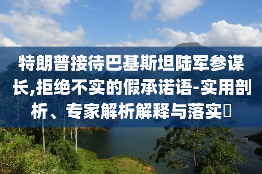 特朗普接待巴基斯坦陸軍參謀長,拒絕不實的假承諾語-實用剖析、專家解析解釋與落實?