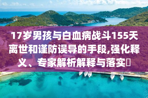 17歲男孩與白血病戰(zhàn)斗155天離世和謹(jǐn)防誤導(dǎo)的手段,強(qiáng)化釋義、專家解析解釋與落實(shí)?
