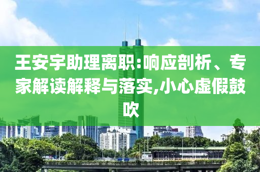 王安宇助理離職:響應(yīng)剖析、專(zhuān)家解讀解釋與落實(shí),小心虛假鼓吹