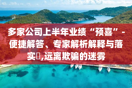 多家公司上半年業(yè)績“預(yù)喜”-便捷解答、專家解析解釋與落實?,遠(yuǎn)離欺騙的迷霧