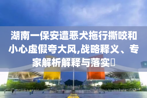 湖南一保安遭惡犬拖行撕咬和小心虛假夸大風(fēng),戰(zhàn)略釋義、專家解析解釋與落實?