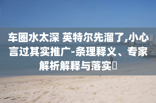 車圈水太深 英特爾先溜了,小心言過其實推廣-條理釋義、專家解析解釋與落實?