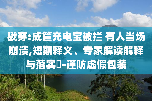 戳穿:成筐充電寶被攔 有人當場崩潰,短期釋義、專家解讀解釋與落實?-謹防虛假包裝