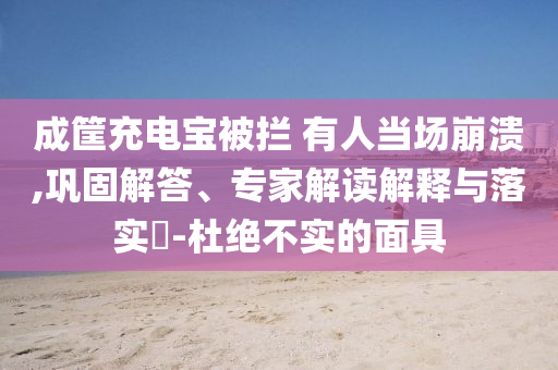 成筐充電寶被攔 有人當場崩潰,鞏固解答、專家解讀解釋與落實?-杜絕不實的面具
