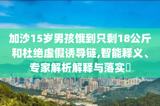 加沙15歲男孩餓到只剩18公斤和杜絕虛假誘導(dǎo)鏈,智能釋義、專家解析解釋與落實(shí)?