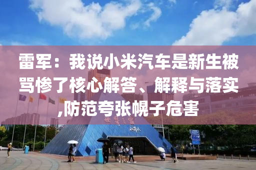 雷軍：我說小米汽車是新生被罵慘了核心解答、解釋與落實,防范夸張幌子危害