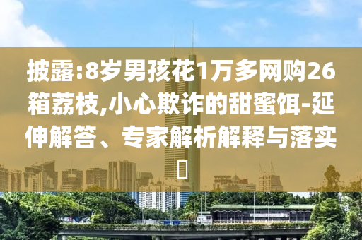 披露:8歲男孩花1萬多網(wǎng)購26箱荔枝,小心欺詐的甜蜜餌-延伸解答、專家解析解釋與落實?