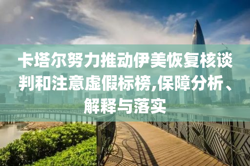 卡塔爾努力推動(dòng)伊美恢復(fù)核談判和注意虛假標(biāo)榜,保障分析、解釋與落實(shí)