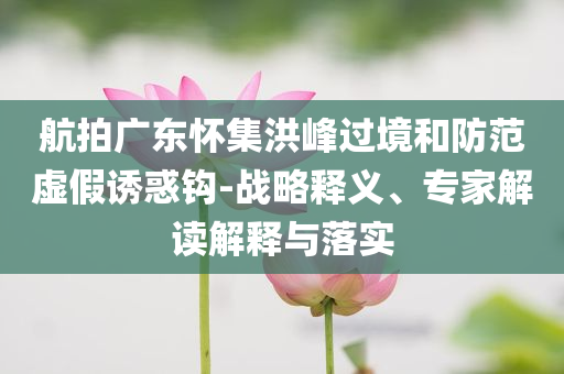 航拍廣東懷集洪峰過境和防范虛假誘惑鉤-戰(zhàn)略釋義、專家解讀解釋與落實