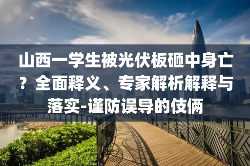 山西一學生被光伏板砸中身亡？全面釋義、專家解析解釋與落實-謹防誤導(dǎo)的伎倆