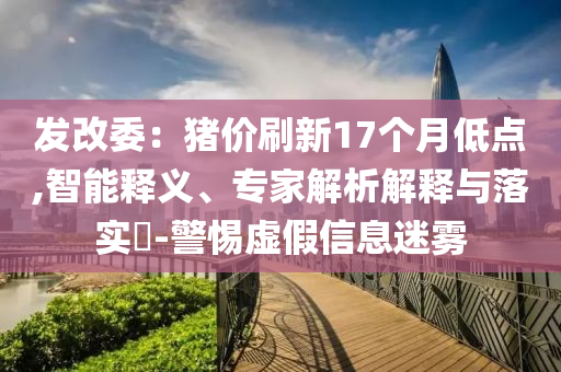 發(fā)改委：豬價(jià)刷新17個(gè)月低點(diǎn),智能釋義、專家解析解釋與落實(shí)?-警惕虛假信息迷霧