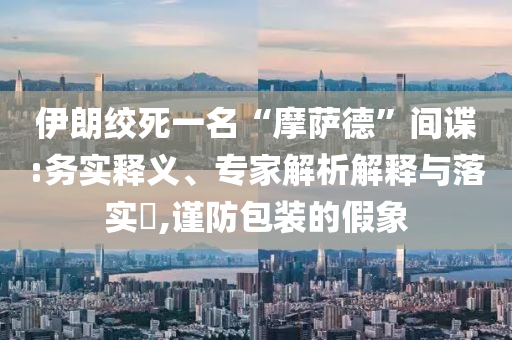 伊朗絞死一名“摩薩德”間諜:務實釋義、專家解析解釋與落實?,謹防包裝的假象