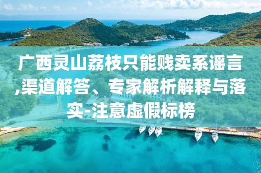 廣西靈山荔枝只能賤賣系謠言,渠道解答、專家解析解釋與落實-注意虛假標榜