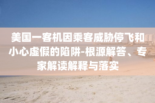 美國(guó)一客機(jī)因乘客威脅停飛和小心虛假的陷阱-根源解答、專家解讀解釋與落實(shí)