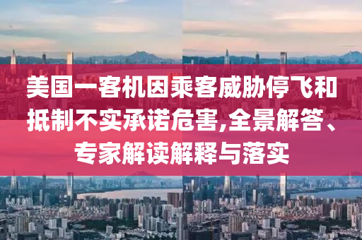 美國一客機因乘客威脅停飛和抵制不實承諾危害,全景解答、專家解讀解釋與落實