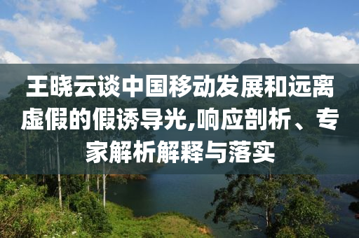 王曉云談中國移動發(fā)展和遠(yuǎn)離虛假的假誘導(dǎo)光,響應(yīng)剖析、專家解析解釋與落實