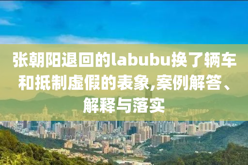 張朝陽退回的labubu換了輛車和抵制虛假的表象,案例解答、解釋與落實