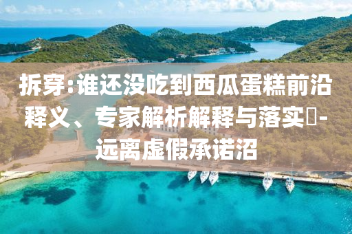 拆穿:誰還沒吃到西瓜蛋糕前沿釋義、專家解析解釋與落實?-遠離虛假承諾沼
