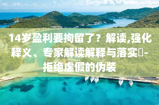 14歲盈利要拘留了？解讀,強化釋義、專家解讀解釋與落實?-拒絕虛假的偽裝