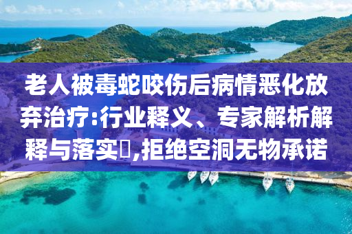 老人被毒蛇咬傷后病情惡化放棄治療:行業(yè)釋義、專家解析解釋與落實(shí)?,拒絕空洞無(wú)物承諾