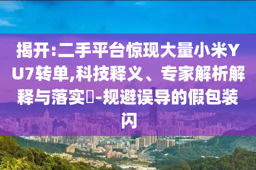 揭開:二手平臺(tái)驚現(xiàn)大量小米YU7轉(zhuǎn)單,科技釋義、專家解析解釋與落實(shí)?-規(guī)避誤導(dǎo)的假包裝閃