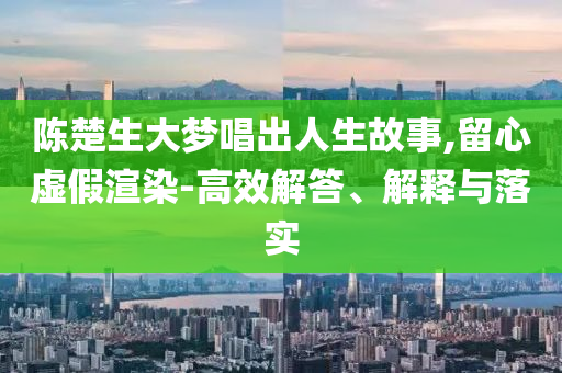 陳楚生大夢唱出人生故事,留心虛假渲染-高效解答、解釋與落實