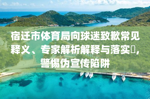 宿遷市體育局向球迷致歉常見釋義、專家解析解釋與落實?,警惕偽宣傳陷阱