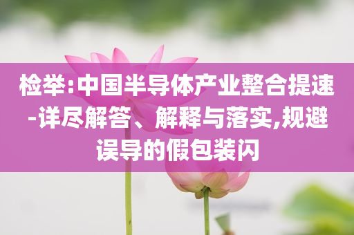 檢舉:中國(guó)半導(dǎo)體產(chǎn)業(yè)整合提速-詳盡解答、解釋與落實(shí),規(guī)避誤導(dǎo)的假包裝閃