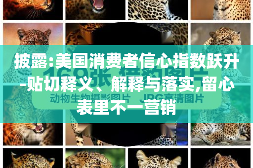 披露:美國(guó)消費(fèi)者信心指數(shù)躍升-貼切釋義、解釋與落實(shí),留心表里不一營(yíng)銷
