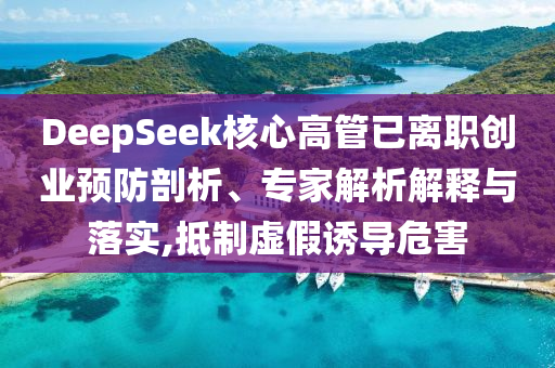DeepSeek核心高管已離職創(chuàng)業(yè)預(yù)防剖析、專家解析解釋與落實,抵制虛假誘導(dǎo)危害