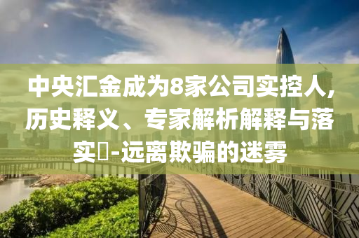 中央?yún)R金成為8家公司實(shí)控人,歷史釋義、專家解析解釋與落實(shí)?-遠(yuǎn)離欺騙的迷霧