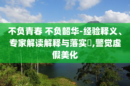 不負青春 不負韶華-經驗釋義、專家解讀解釋與落實?,警覺虛假美化