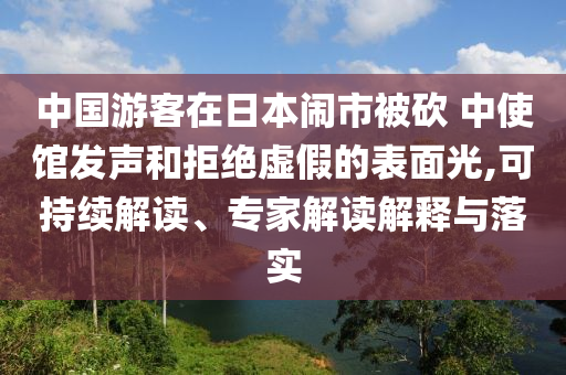 中國游客在日本鬧市被砍 中使館發(fā)聲和拒絕虛假的表面光,可持續(xù)解讀、專家解讀解釋與落實
