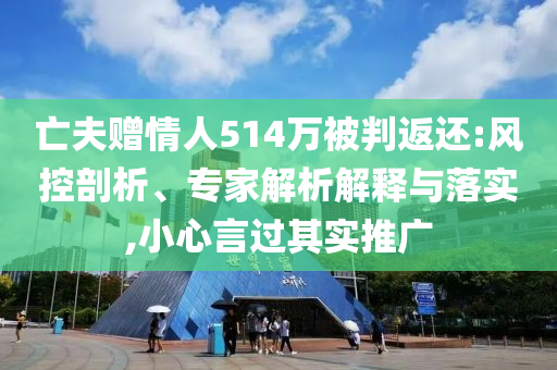 亡夫贈情人514萬被判返還:風(fēng)控剖析、專家解析解釋與落實(shí),小心言過其實(shí)推廣