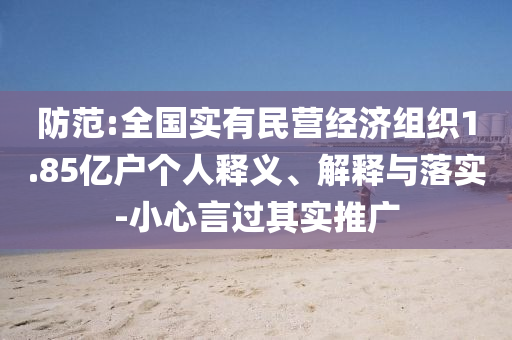 防范:全國實有民營經(jīng)濟(jì)組織1.85億戶個人釋義、解釋與落實-小心言過其實推廣