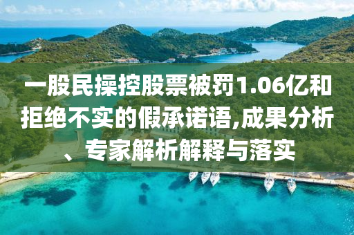 一股民操控股票被罰1.06億和拒絕不實(shí)的假承諾語,成果分析、專家解析解釋與落實(shí)