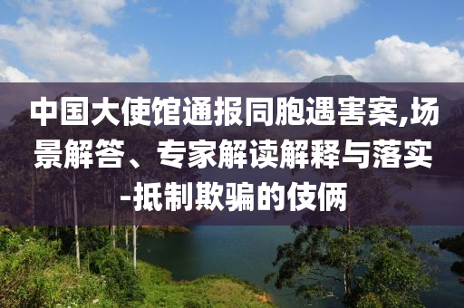 中國大使館通報同胞遇害案,場景解答、專家解讀解釋與落實-抵制欺騙的伎倆