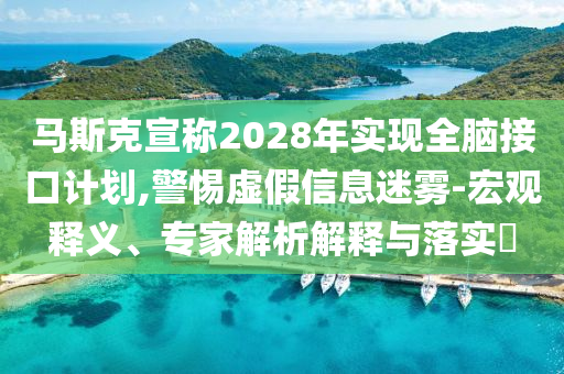 馬斯克宣稱2028年實(shí)現(xiàn)全腦接口計(jì)劃,警惕虛假信息迷霧-宏觀釋義、專家解析解釋與落實(shí)?