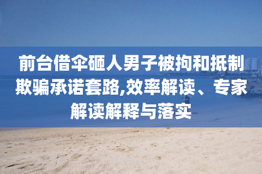 前臺(tái)借傘砸人男子被拘和抵制欺騙承諾套路,效率解讀、專家解讀解釋與落實(shí)