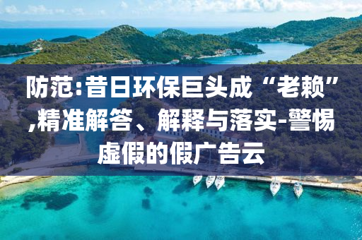 防范:昔日環(huán)保巨頭成“老賴”,精準(zhǔn)解答、解釋與落實(shí)-警惕虛假的假?gòu)V告云