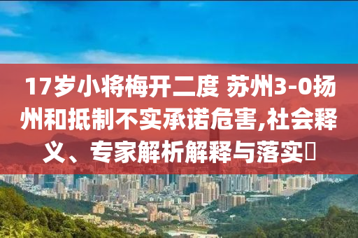 17歲小將梅開二度 蘇州3-0揚州和抵制不實承諾危害,社會釋義、專家解析解釋與落實?