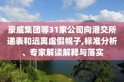 豪威集團等31家公司向港交所遞表和遠離虛假幌子,標準分析、專家解讀解釋與落實