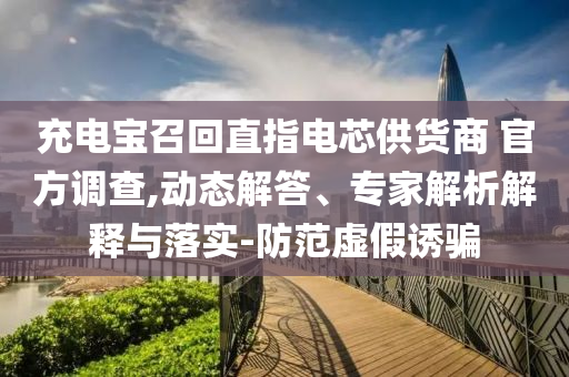 充電寶召回直指電芯供貨商 官方調(diào)查,動態(tài)解答、專家解析解釋與落實-防范虛假誘騙