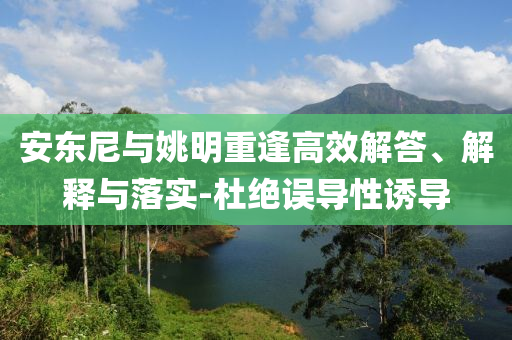 安東尼與姚明重逢高效解答、解釋與落實-杜絕誤導性誘導
