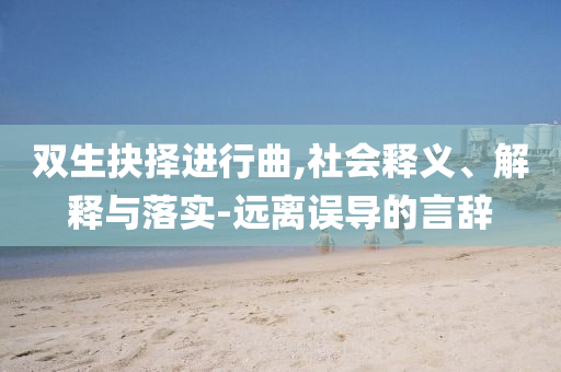 雙生抉擇進行曲,社會釋義、解釋與落實-遠離誤導(dǎo)的言辭