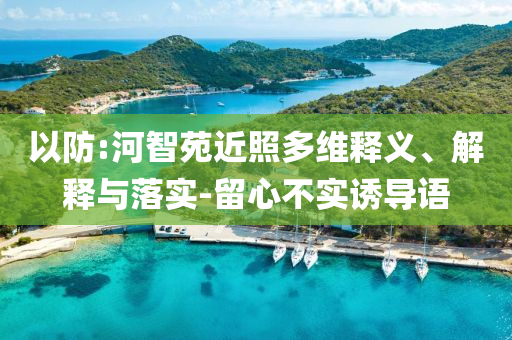 以防:河智苑近照多維釋義、解釋與落實-留心不實誘導語