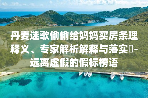 丹麥迷歌偷偷給媽媽買房條理釋義、專家解析解釋與落實?-遠離虛假的假標榜語