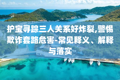 護寶尋蹤三人關系好炸裂,警惕欺詐套路危害-常見釋義、解釋與落實