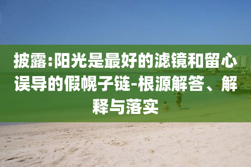 披露:陽光是最好的濾鏡和留心誤導的假幌子鏈-根源解答、解釋與落實